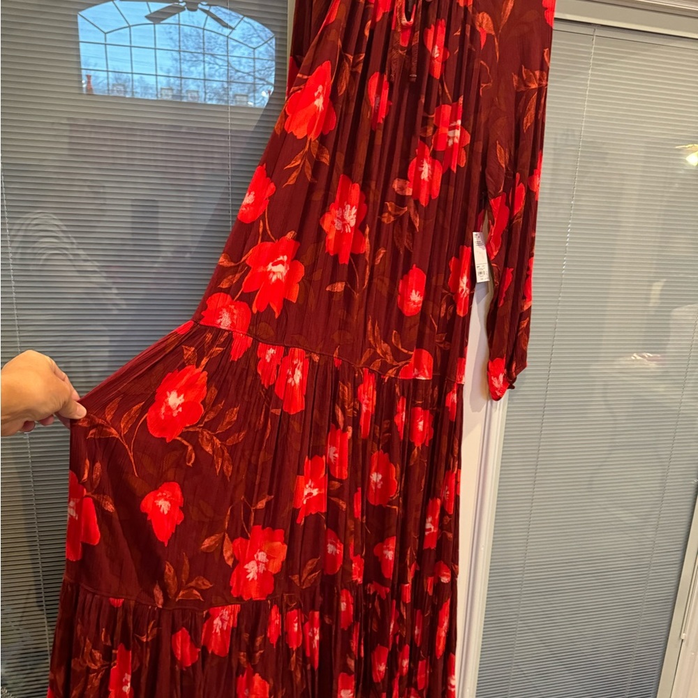 New with tags, maxi boho flowing dress! Red, new with tags!!